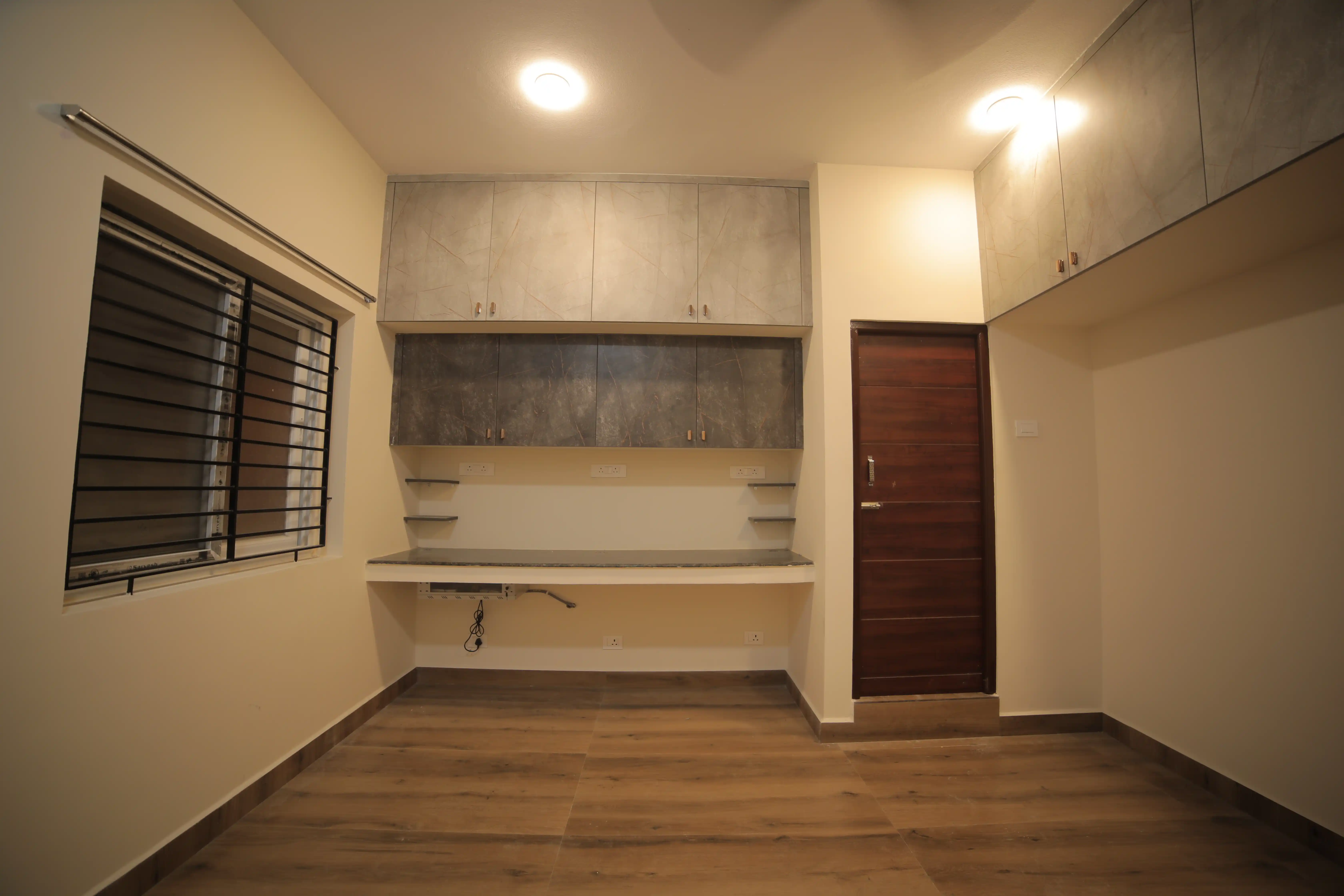 Family room interior with practical storage